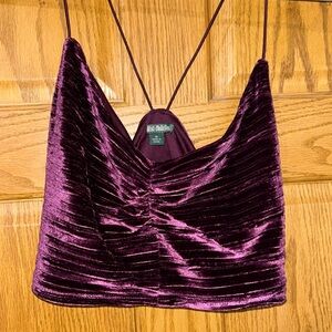 Purple crushed velvet super crop top size M. Worn once. No stains or tears.